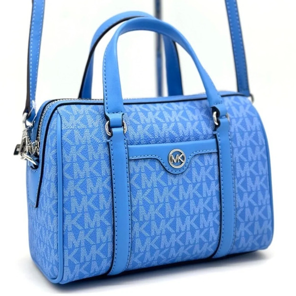 Michael Kors Small Travel Duffle Xbody Satchel Shoulder Bag South Pacific Blue - Picture 1 of 10